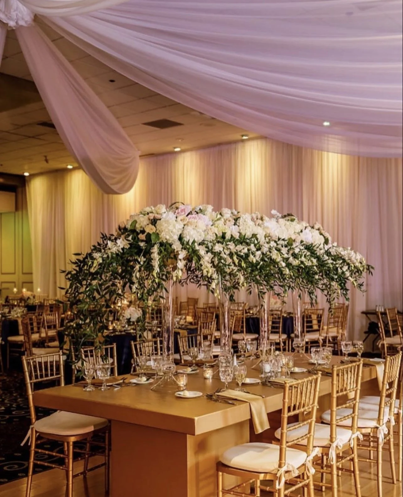 6 panel Ceiling Drape, White Sheer