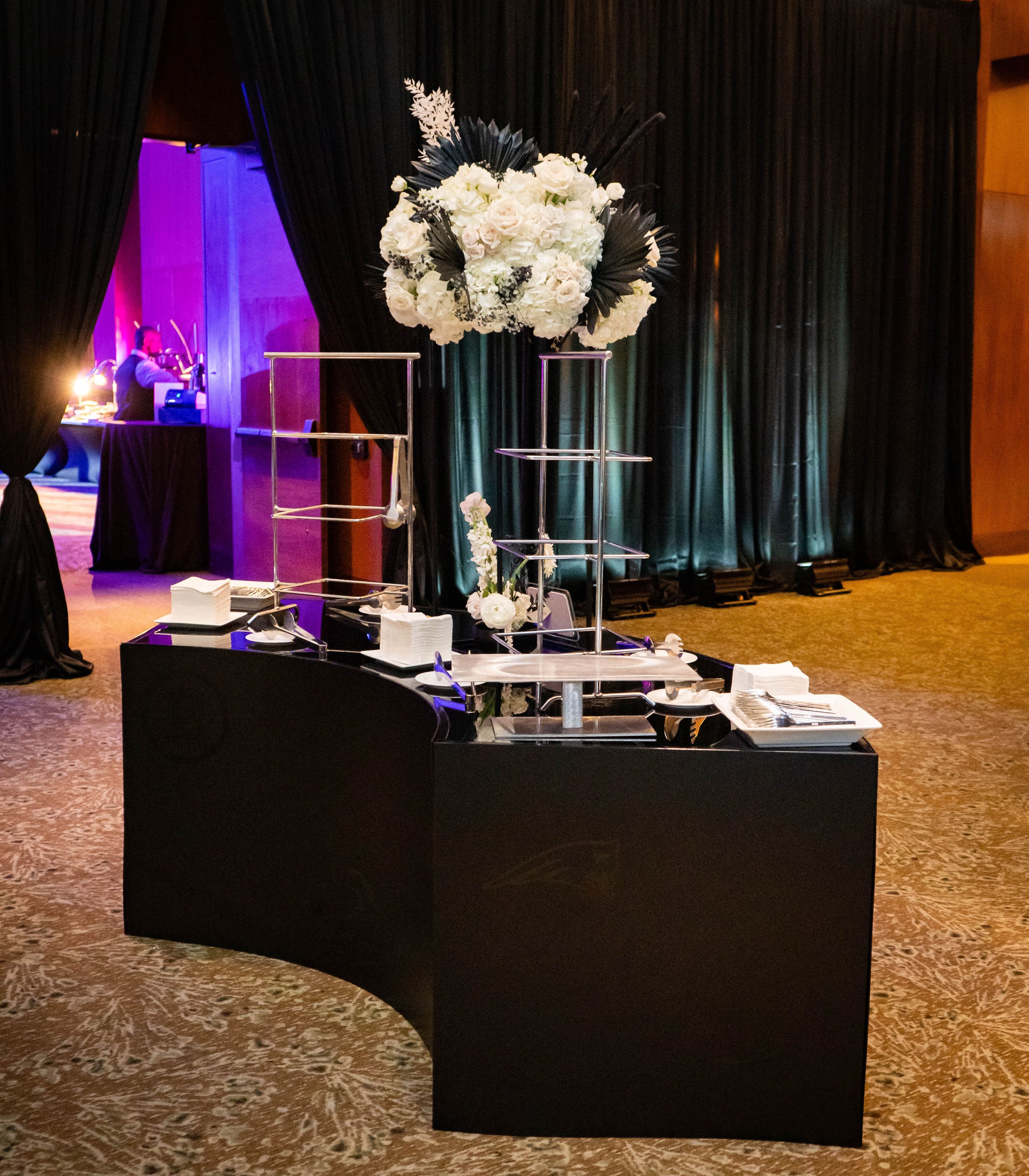 Wall to Wall Drape, Black Satin