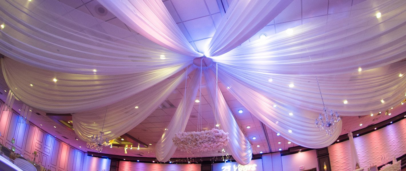 10 Panel Ceiling Drape, White Sheer