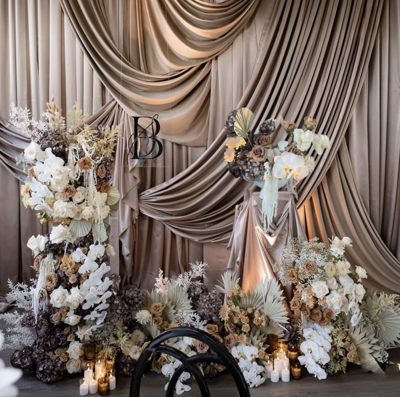 Pipe & Drape Backdrop with Design, Cashmere Velvet
