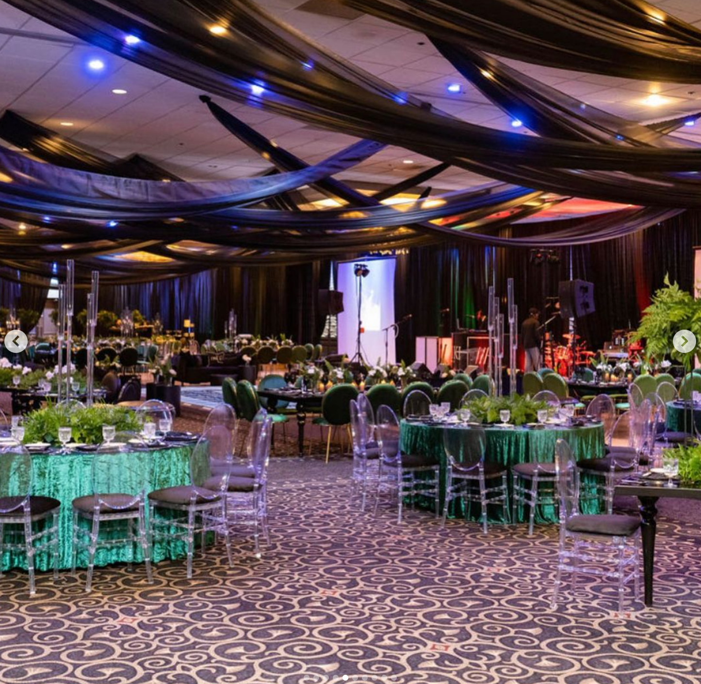 Chaotic Ceiling Drape, Black Sheer