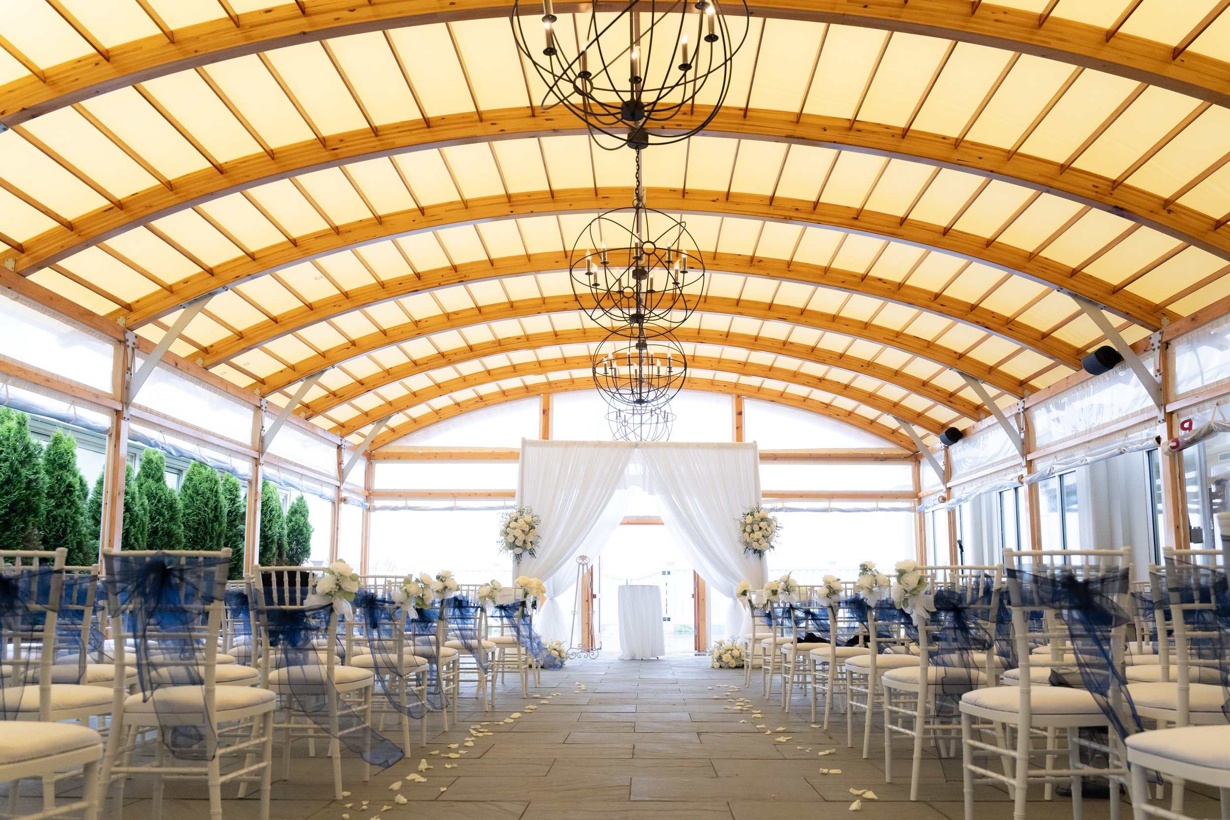 Pipe & Drape Chuppah, White Sheer