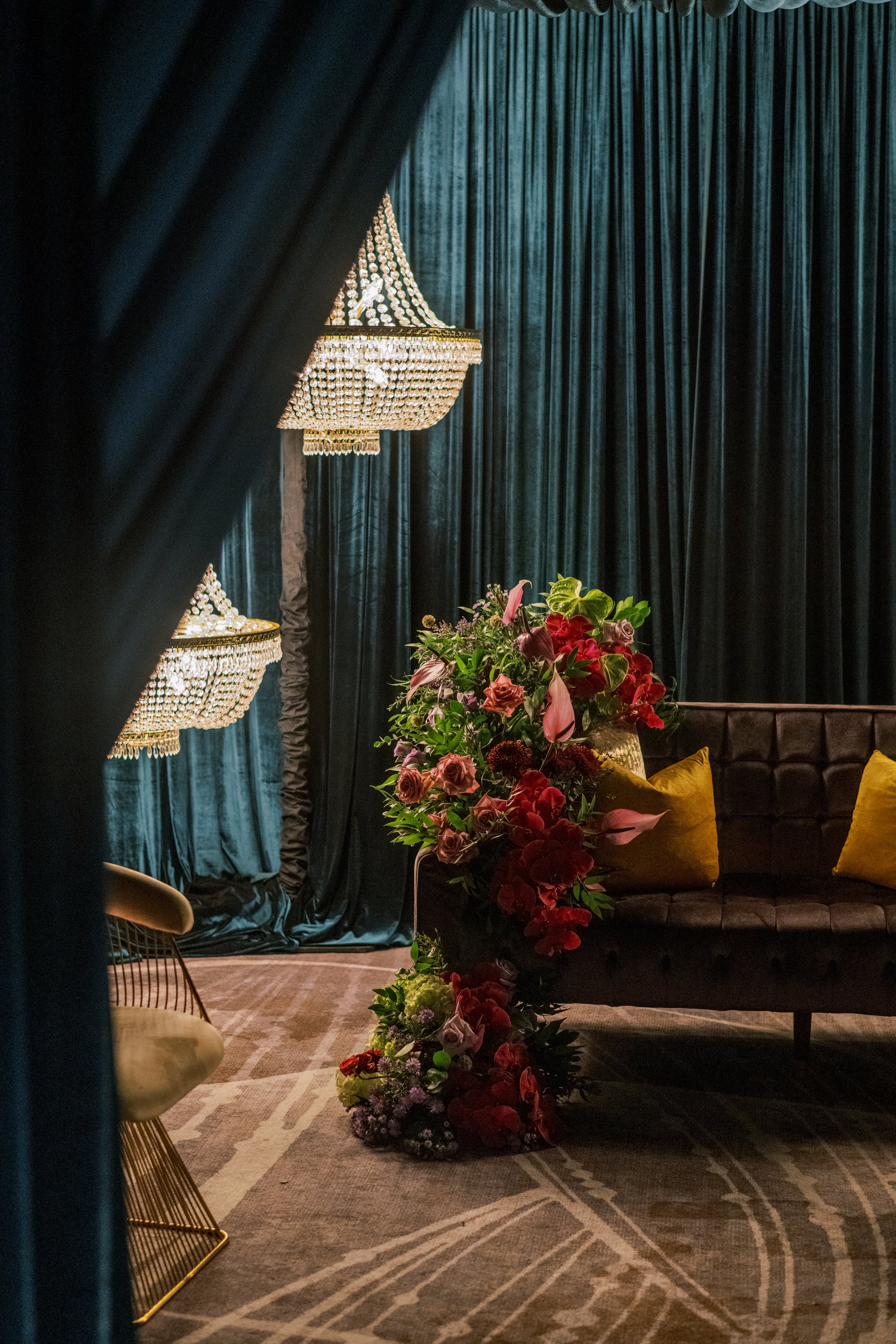 Wall to Wall Drape, Emerald Green Velvet