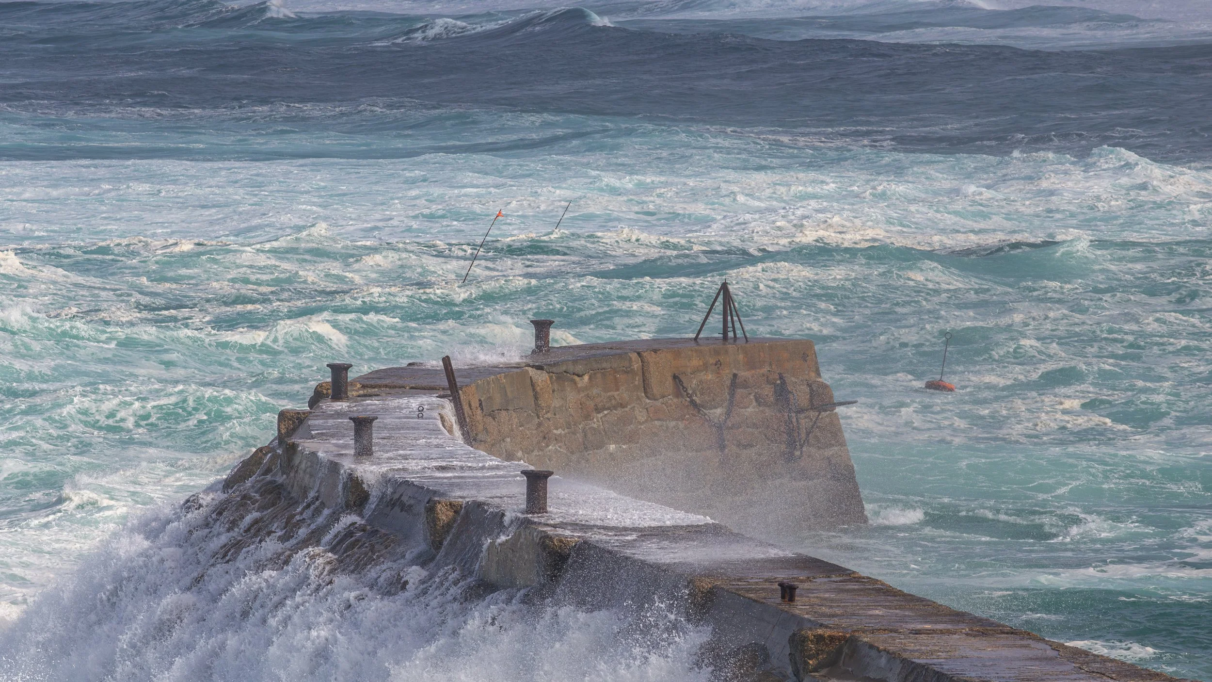 Sennen Cove in high winds