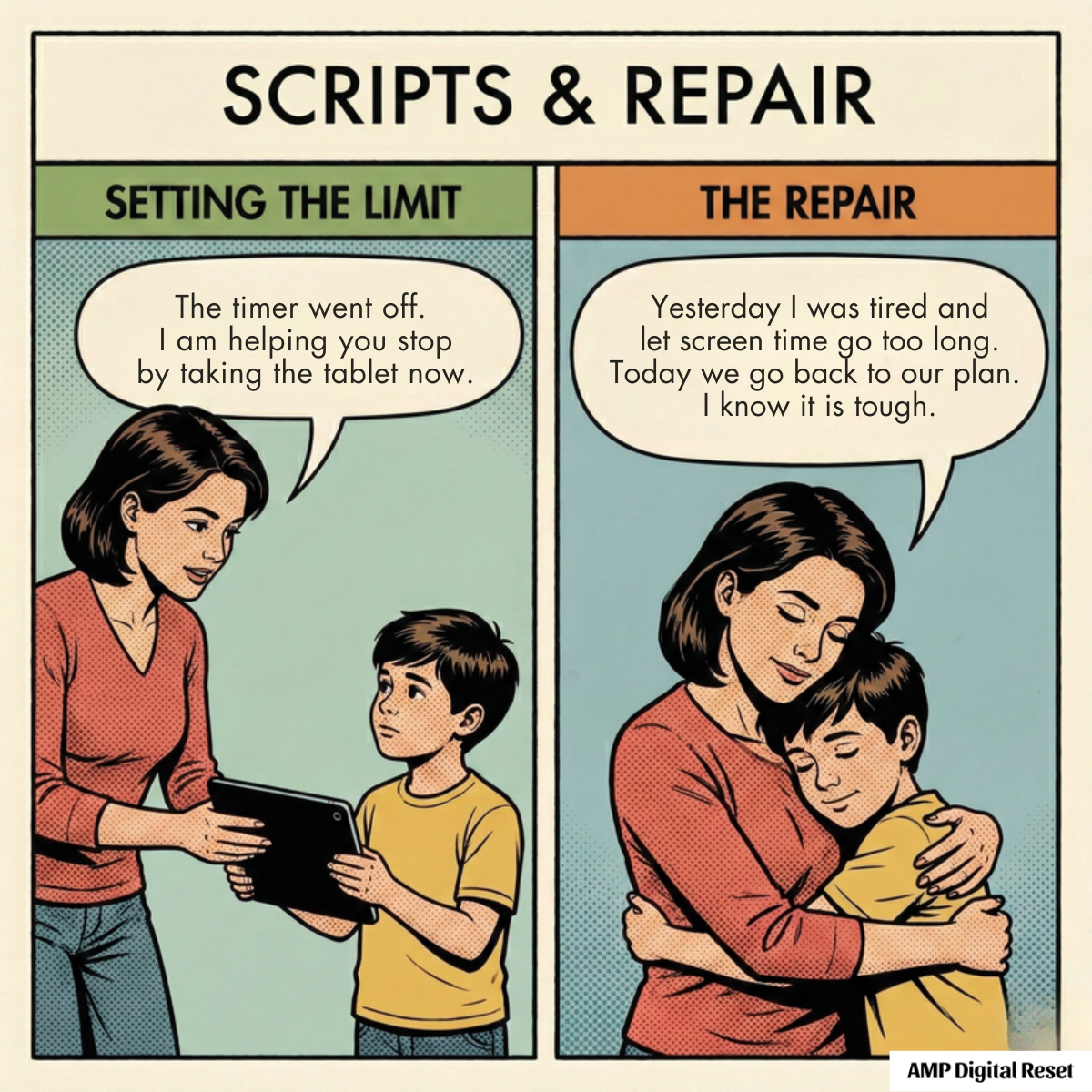 Manage screen time with a done point and repair