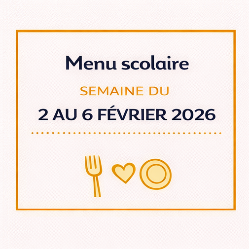 Menu scolaire | Semaine du 2 au 6 février 2026