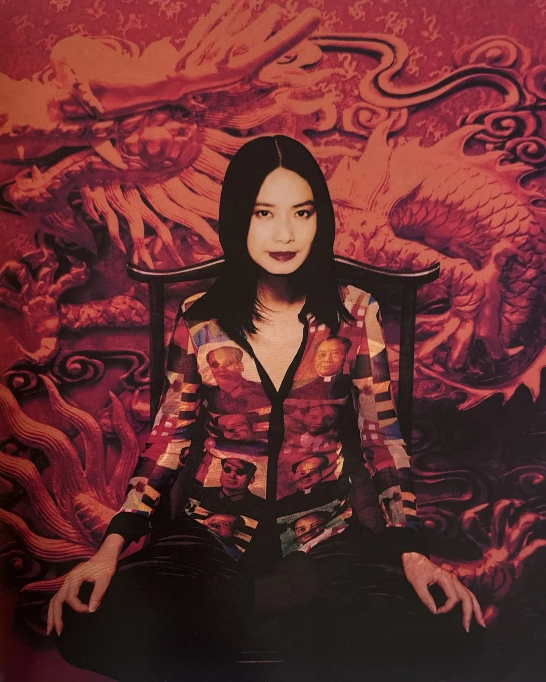 a few of my favorite images scanned from a Valentine&rsquo;s Day present i gifted myself this year &mdash; China Chic, Vivienne Tam&rsquo;s lens on Chinese culture reflected through her work as a fashion designer and cultural icon ❤️⭐️🪷 published No