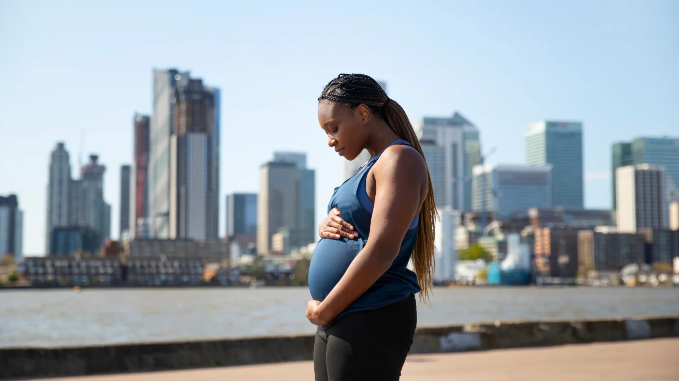 Black mother receiving perinatal mental health therapy