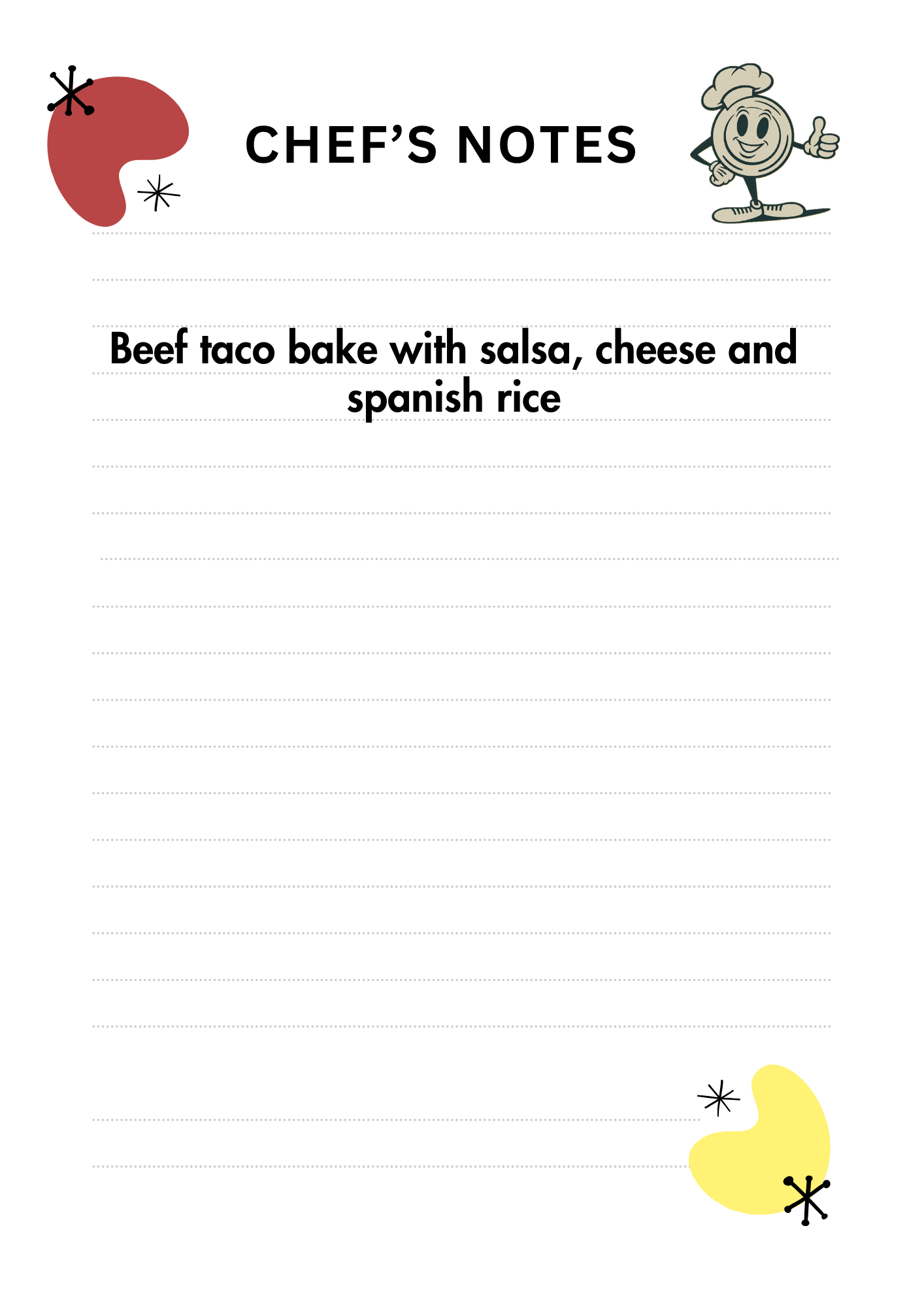 Beef taco bake with salsa, cheese and spanish rice