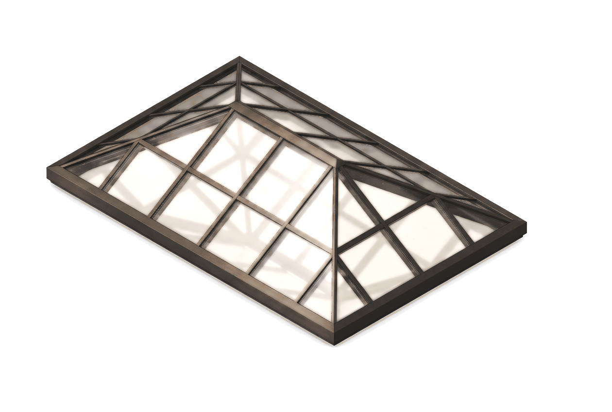 A hipped-end ridge architectural skylight.