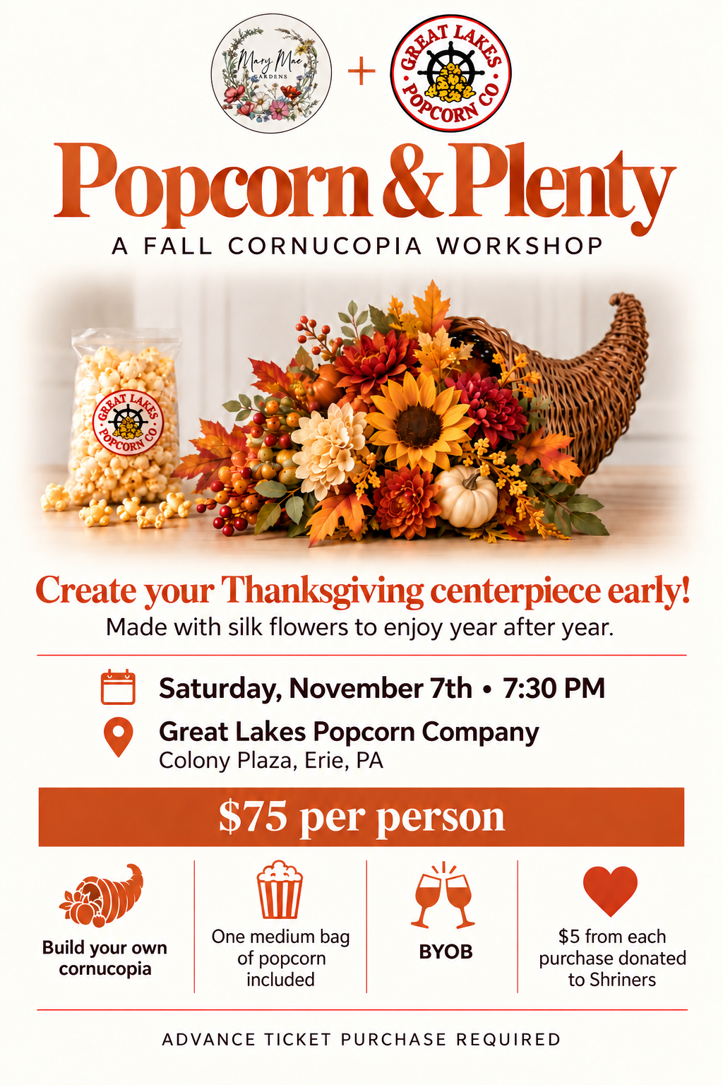 Popcorn & Plenty Fall Cornucopia Workshop with Great Lakes Popcorn Co!
