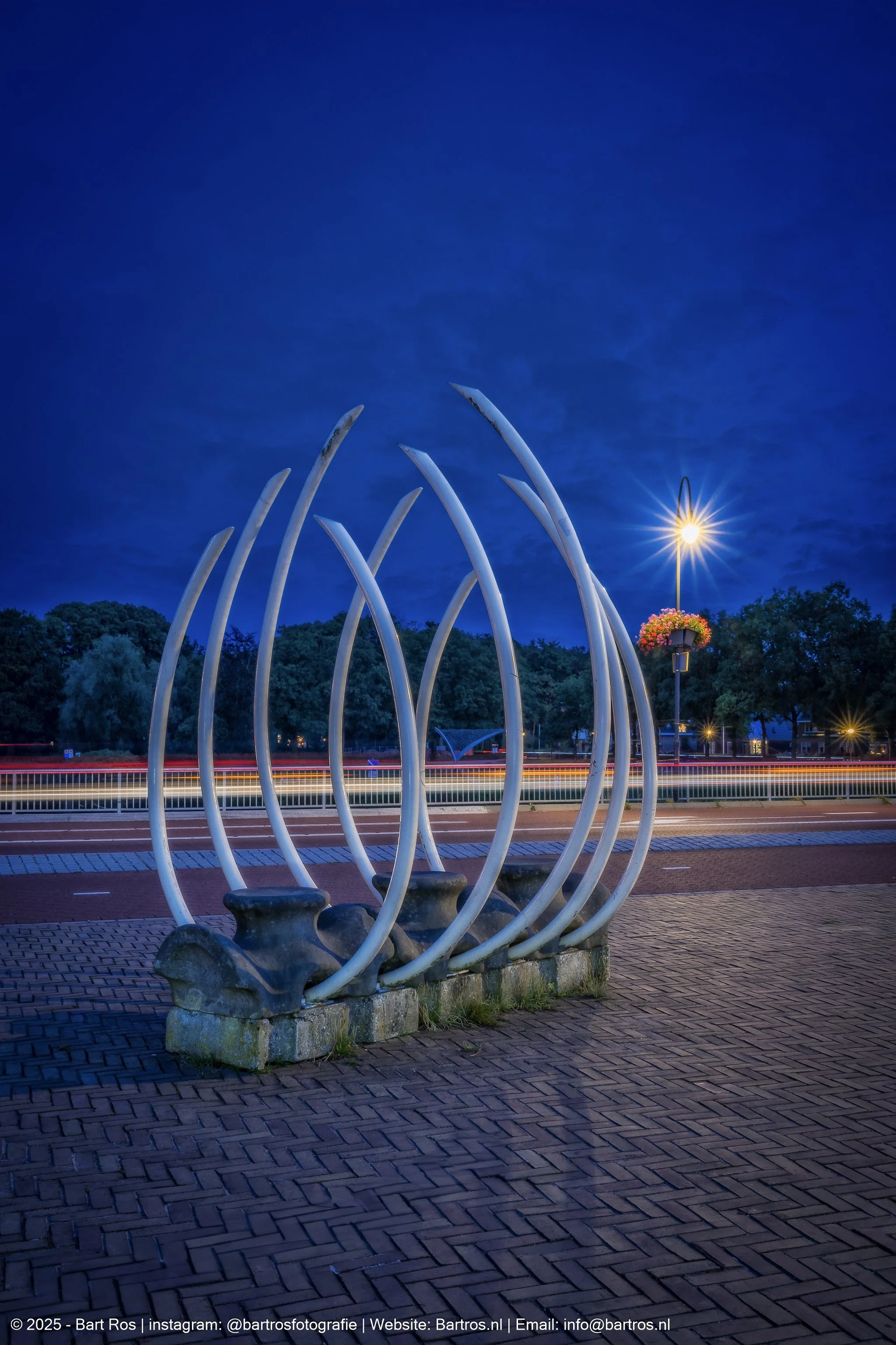 Kunstwerk Ommen in de avond