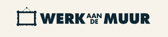 Logo met een zwart kader en de tekst 'Werk aan de Muur' in vetdruk.