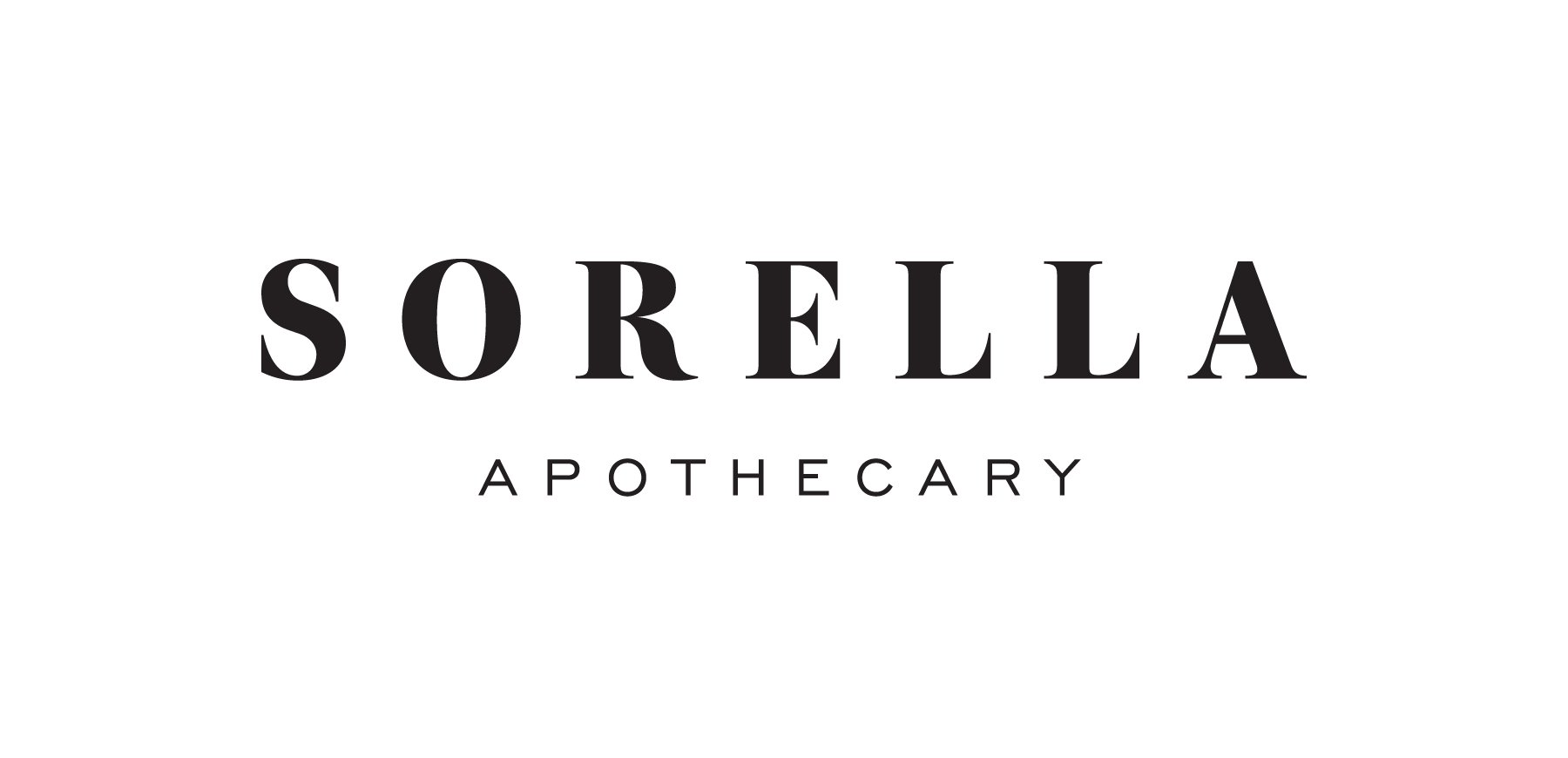 Logo for Sorella Apothecary in black and gray text