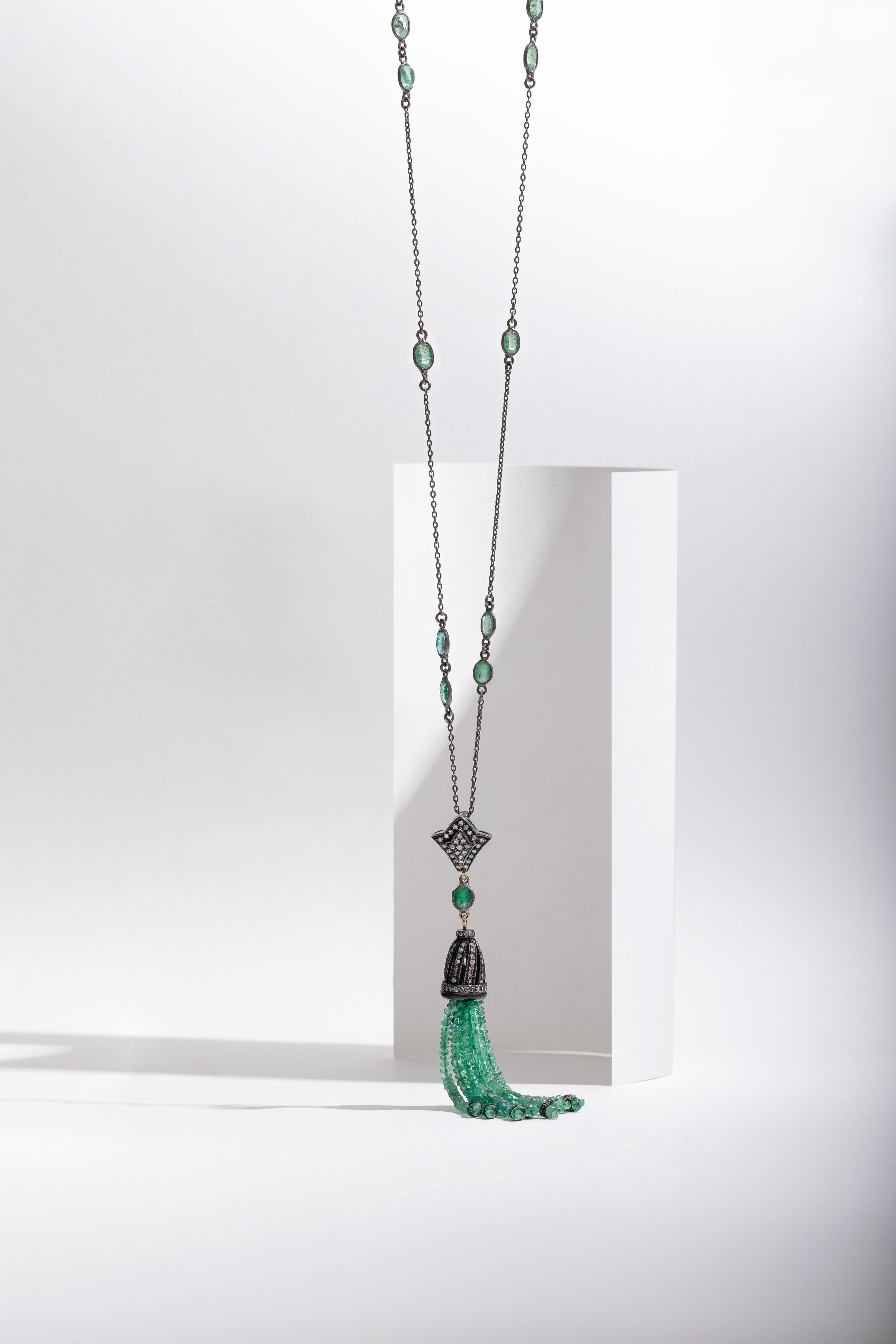 Emerald Tassel Pendant