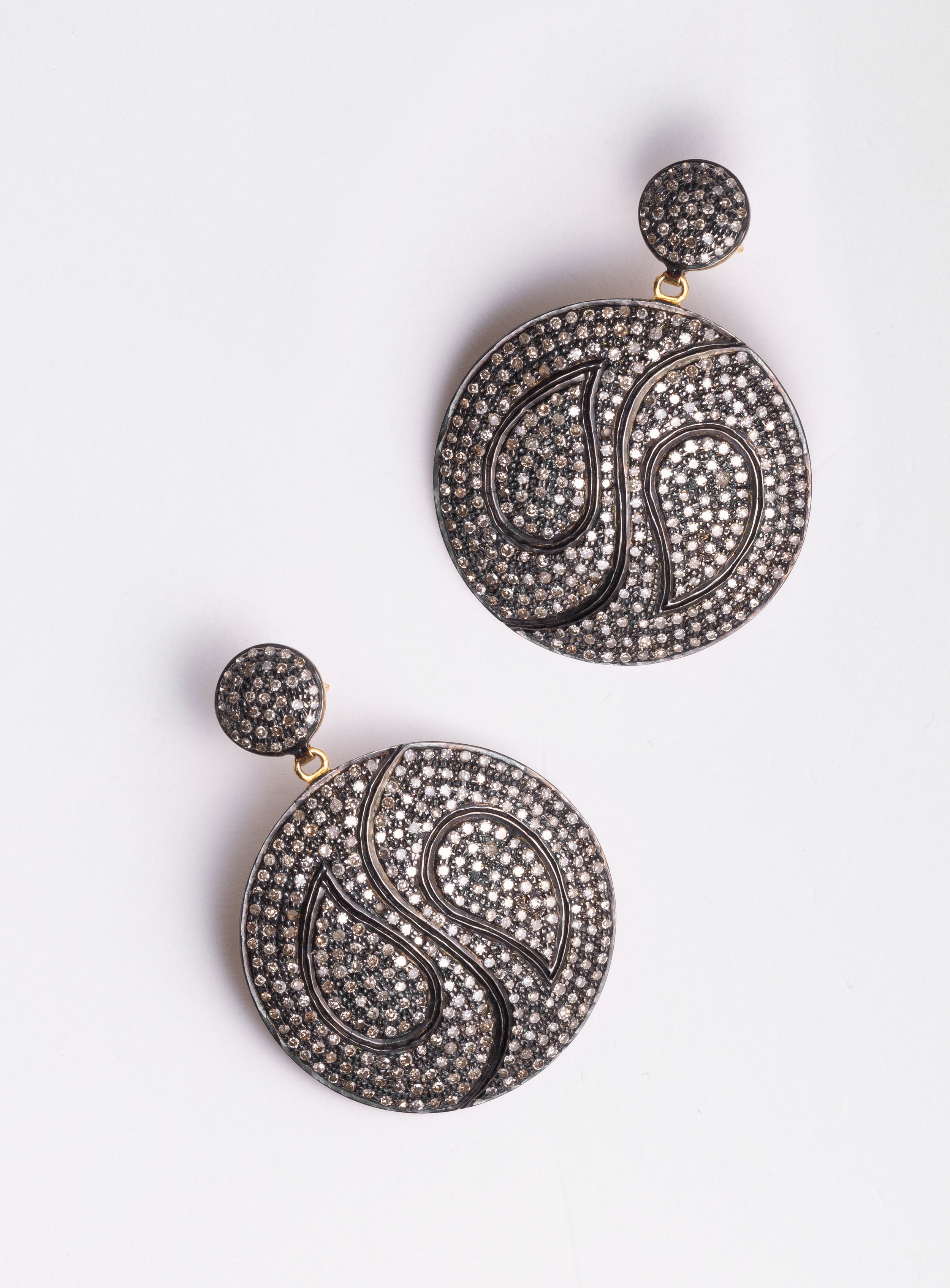 Ying-Yang Diamond Earrings