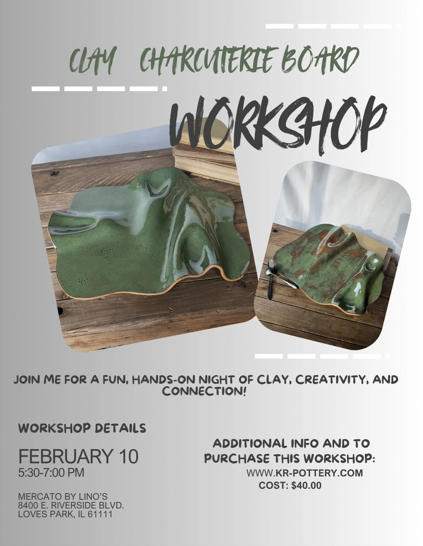 Clay Charcuterie Board Workshop