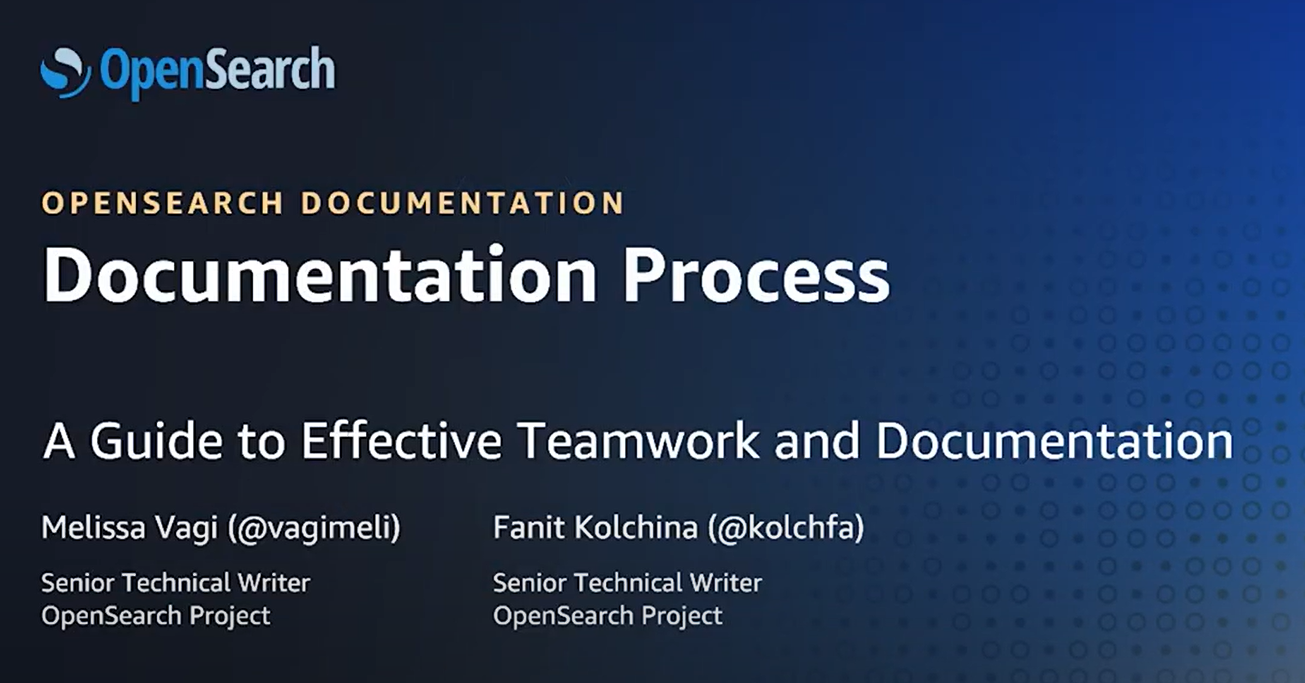 OpenSearch Documentation Process | Federal Government Contract Writer in United States