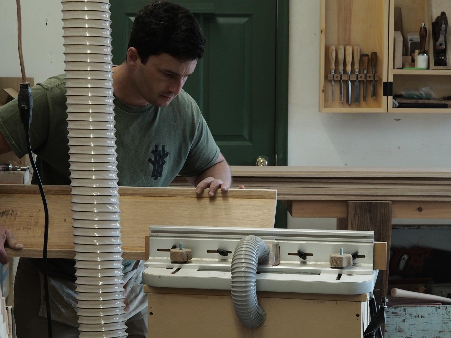 Profiling the details for a bar we&rsquo;re working on, excited to show you guys the final outcome! 
#oakandironwoodworking