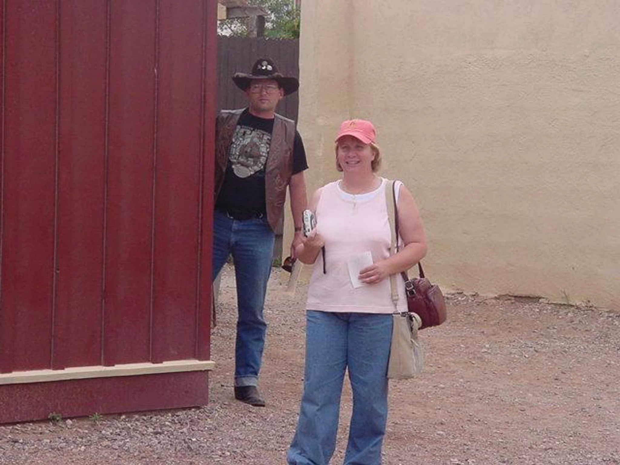 Scott and mom at the O.K. Corral in Tombstone Arizona July 2000
