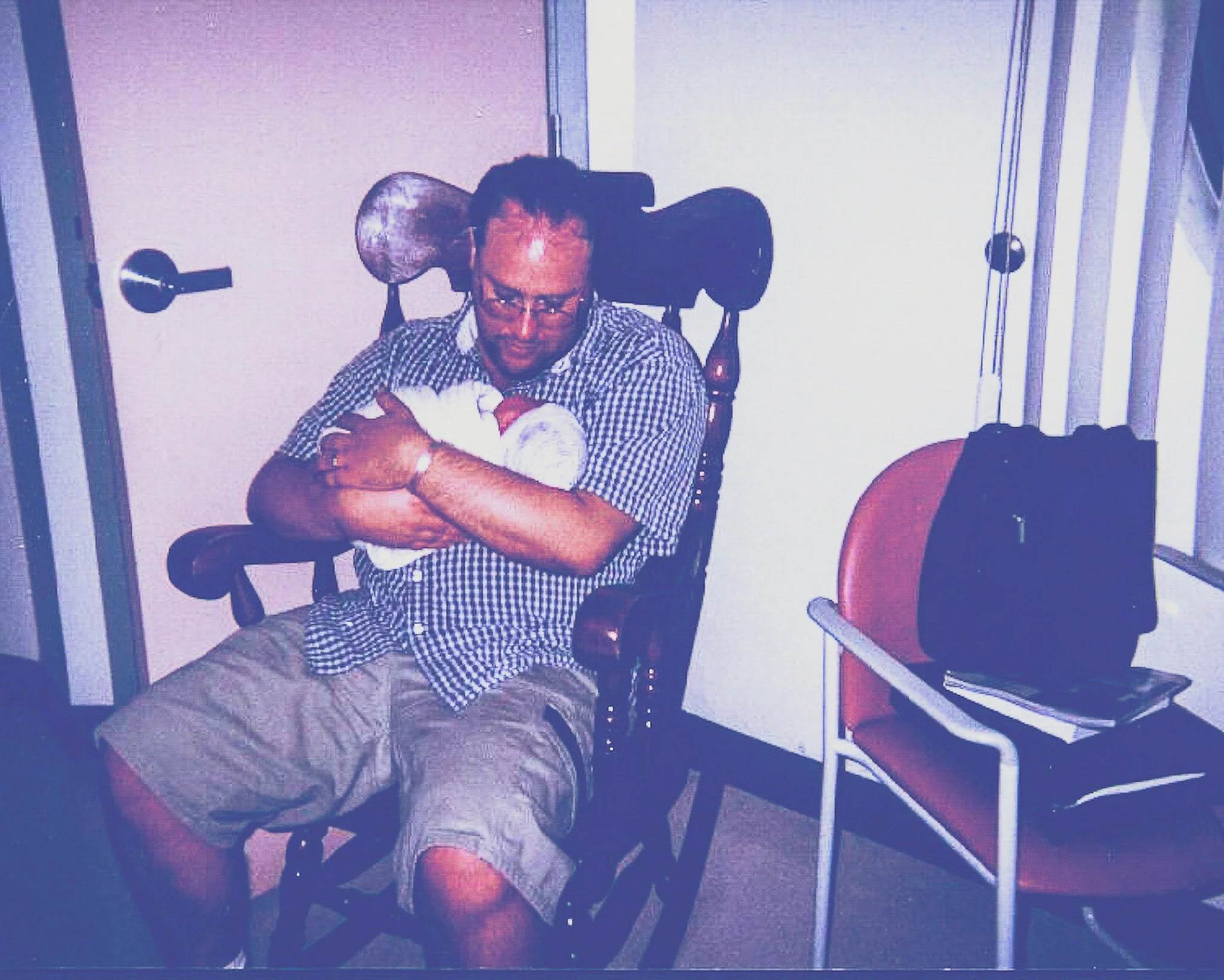 Dan holding newborn Alexander Jefferson Buell