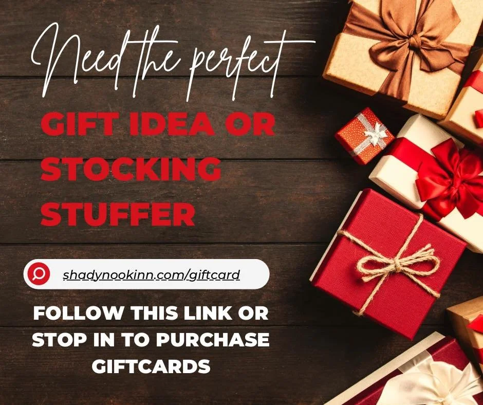 Get a Jumpstart on Holiday Shopping! Everybody on your list would enjoy a Nook Gift Card.
Purchase at the Nook or via this link&hellip; 
https://order.toasttab.com/egiftcards/the-shady-nook-10170-e-600-s