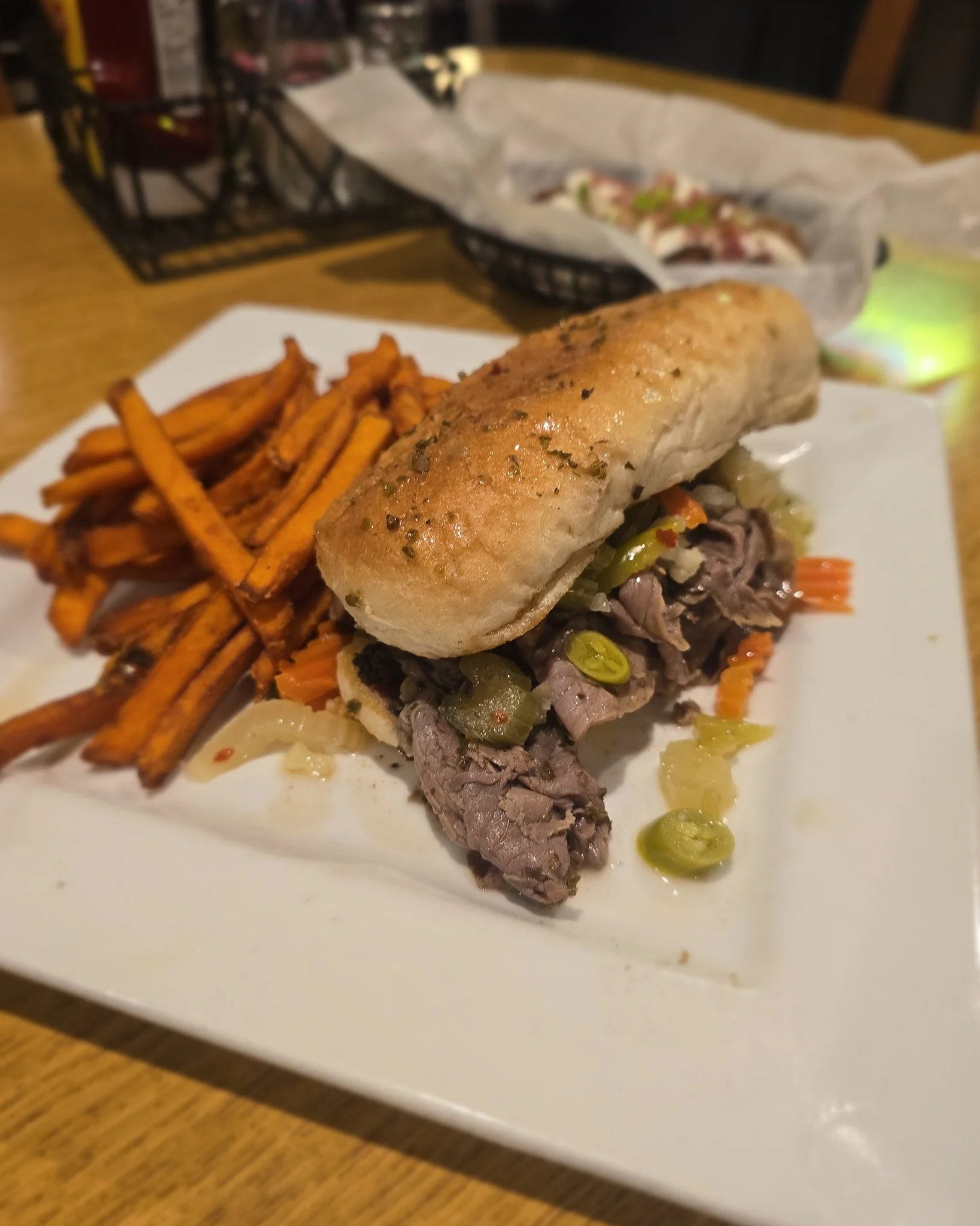 Come try this delicious Sliced Chicago/Italian Beef Sandwich! With a side of your choice! Also don't forget we have Tater Kegs back!!