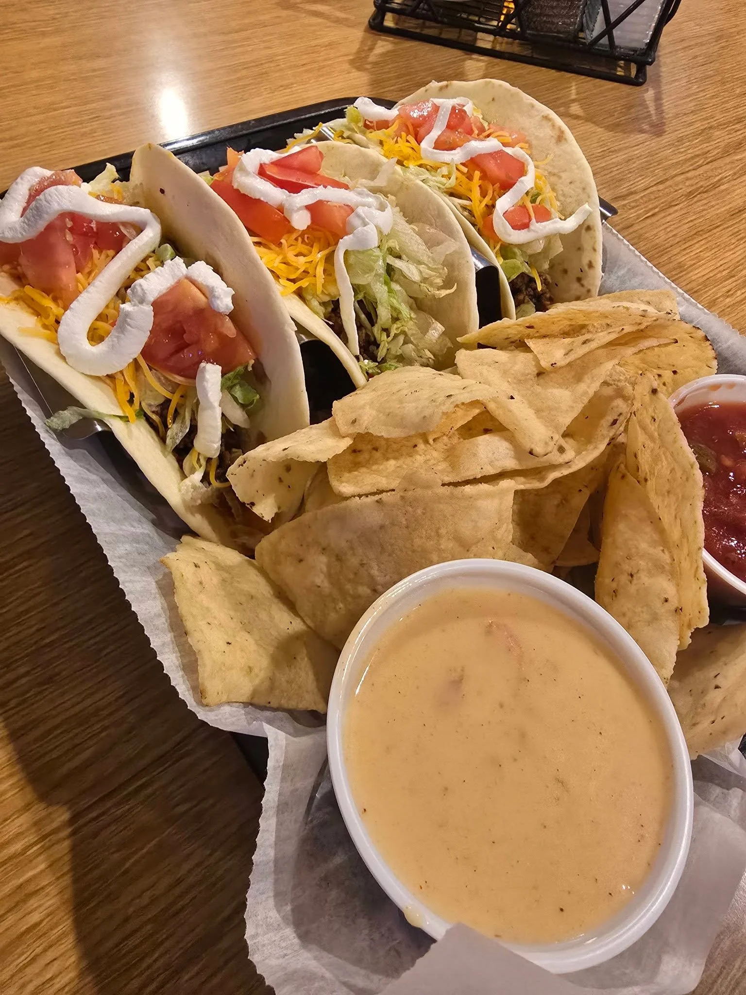 We've got Beef or Chicken Tacos tomorrow for Taco Tuesday!! Served with our hot melted queso and fresh chunky mild salsa! Open tonight from 5 to 9pm!