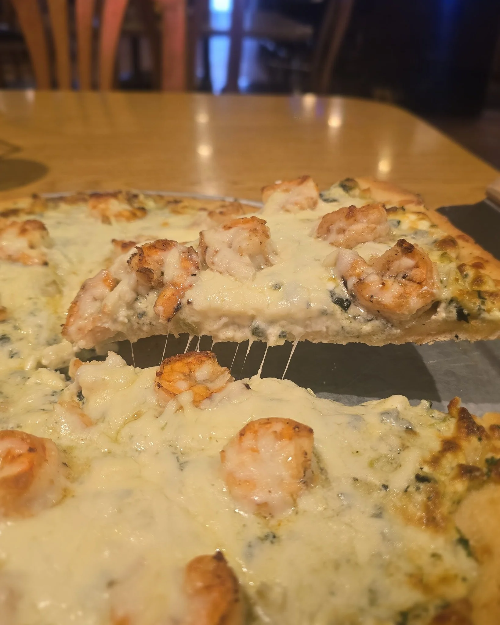 Last day to enjoy our mouth watering specials! Shrimp, Spinach, &amp; Artichoke Pizza and the Nook Bowl! Open 4P-10P tonight Kitchen closes at 9:30P