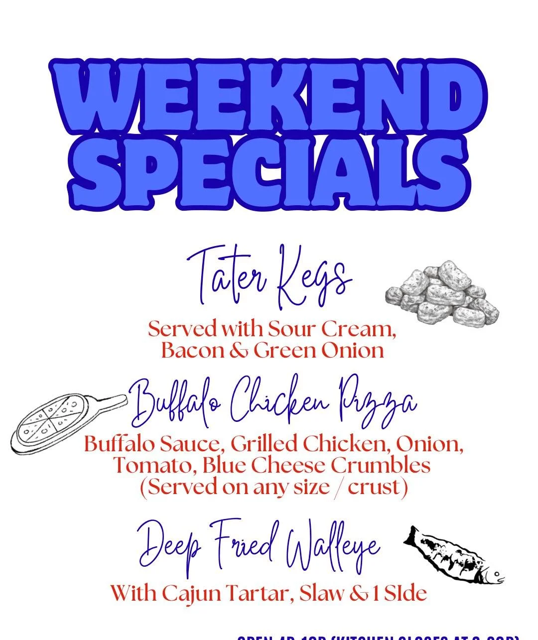 ⚓️ WEEKEND SPECIALS ⚓️
Which one are your ordering this weekend? 🤤 Whatever you chose; pair it with a Strawberry Tequila Sunrise 🍓🌅
