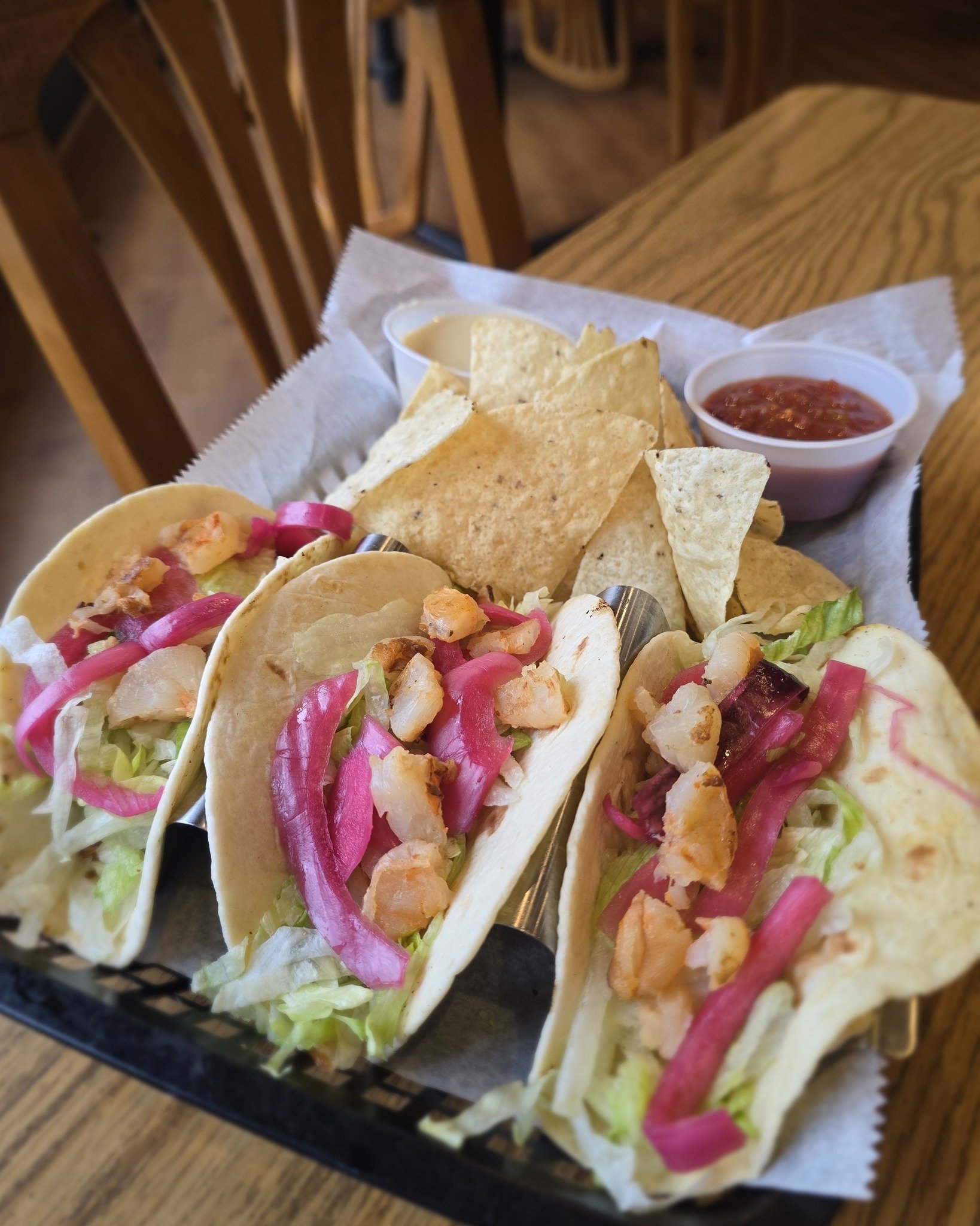 Happy Cinco de Mayo! Mango margaritas are on special tonight, and delicious shrimp tacos too!🎉🌮🍹