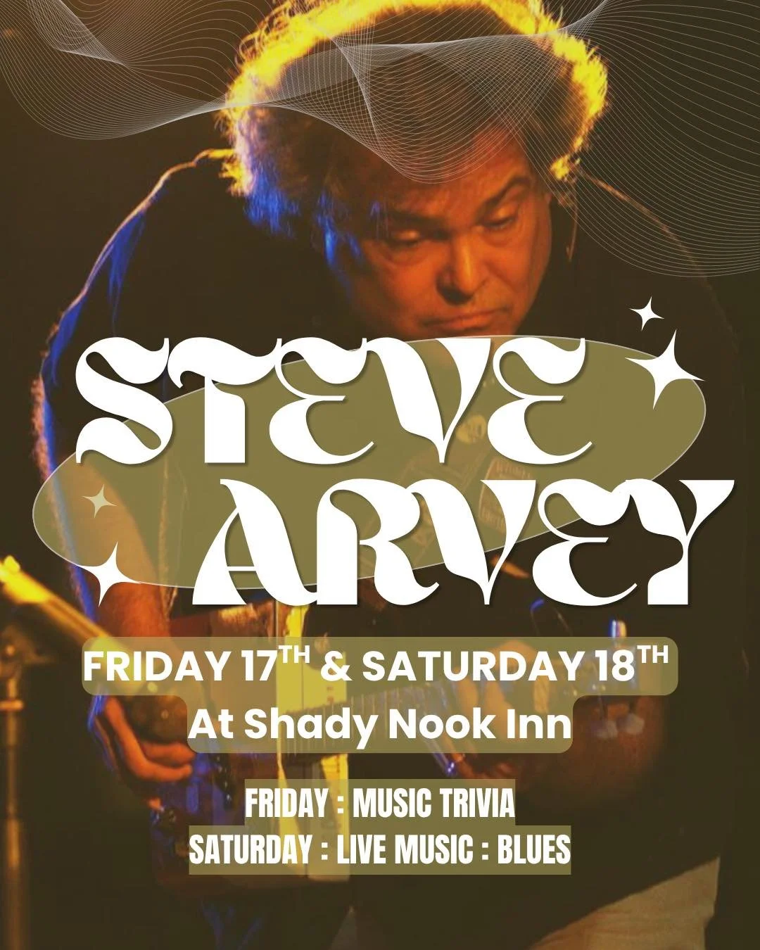 MARK YOUR CALENDARS 👏🏼 Next weekend is one you will NOT want to miss! Traveling here from Bradenton, FL after just finishing his Blues Across Europe Tour is 🎶STEVE ARVEY🎶 

Not only do we get to enjoy his blues music LIVE on Saturday, but he&rsqu