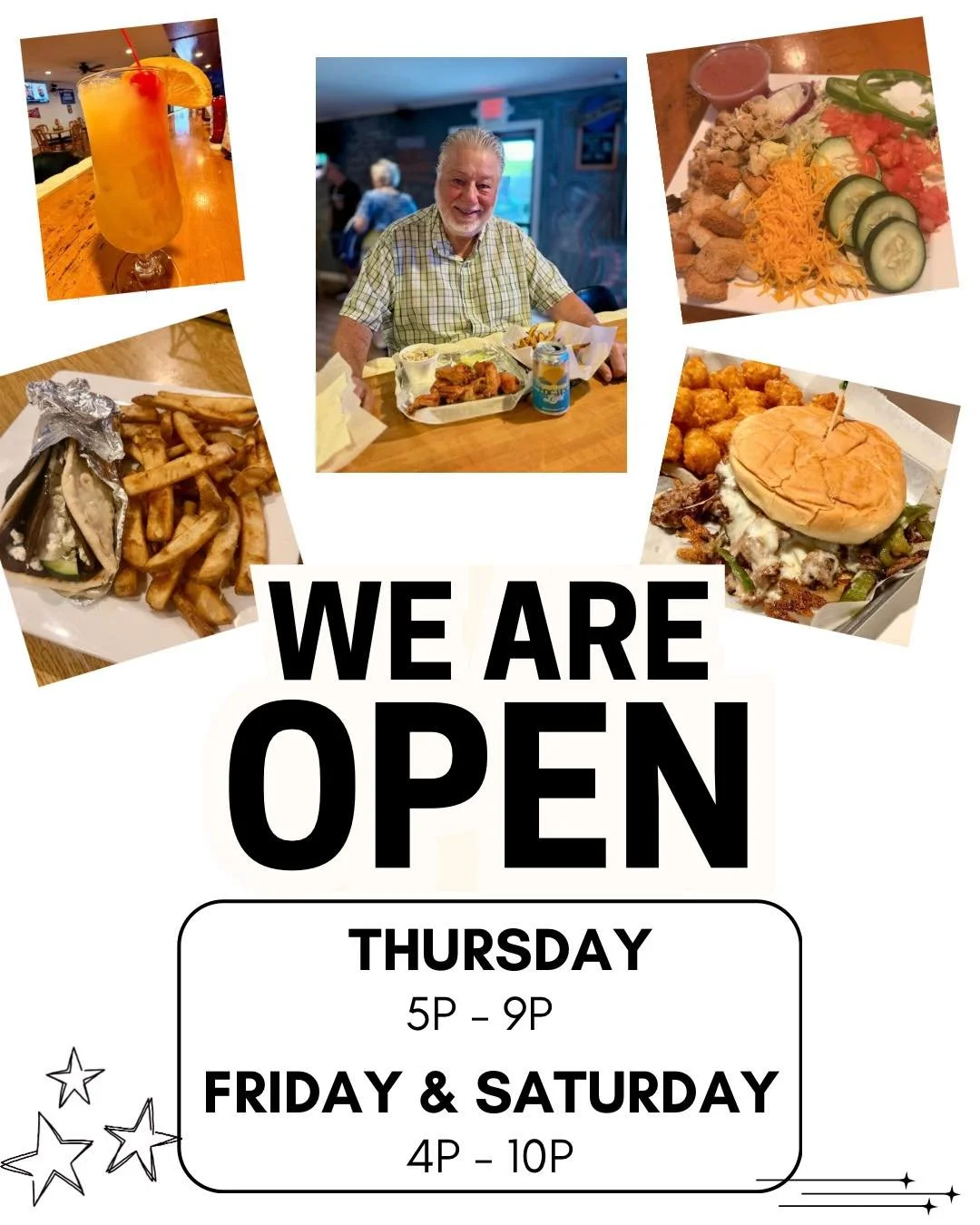 SHADY NOOK IS OPEN TONIGHT &bull;&bull;&bull; Tag a friend &amp; swing in for dinner &amp; good times 🫰🏼⚡️🍻🌊🍴
