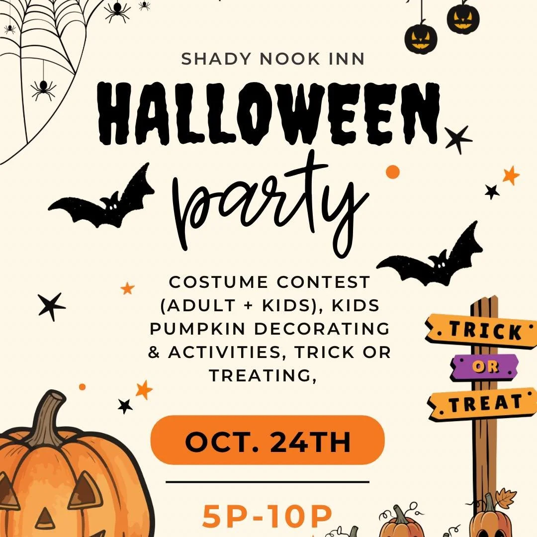 YOU&rsquo;RE INVITED! 🫵🏼👻 
Next Saturday, join us in full costume &amp; bring the whole family for a fun evening! Follow our event to see more details on pumpkin decorating, drink specials, prizes &amp; more! 🎃

🧌 Monster Mayhem : 5p-7p
🍻 Adult
