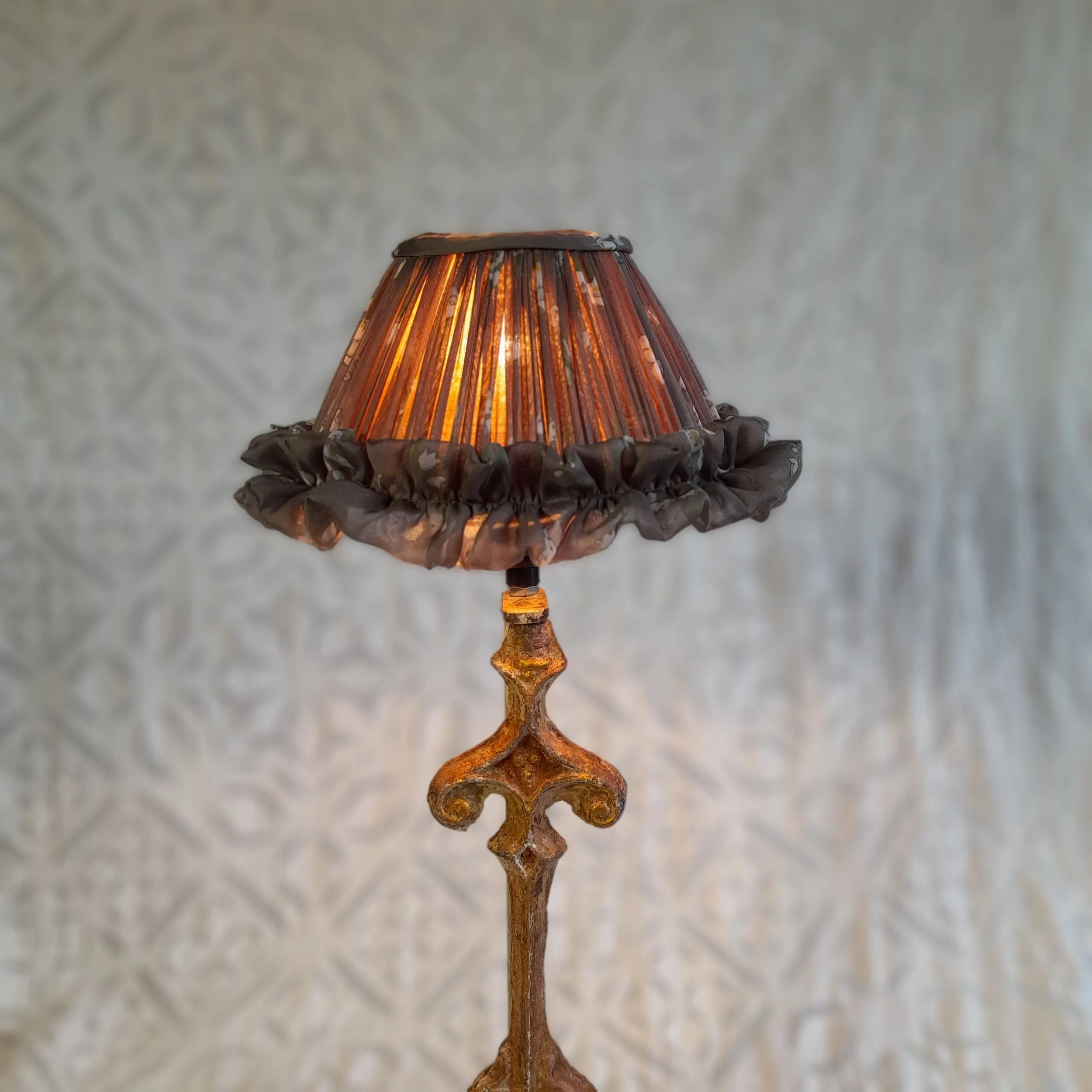 Aimée Alice Payton - handstitched silk gathered lampshade with frill.jpg