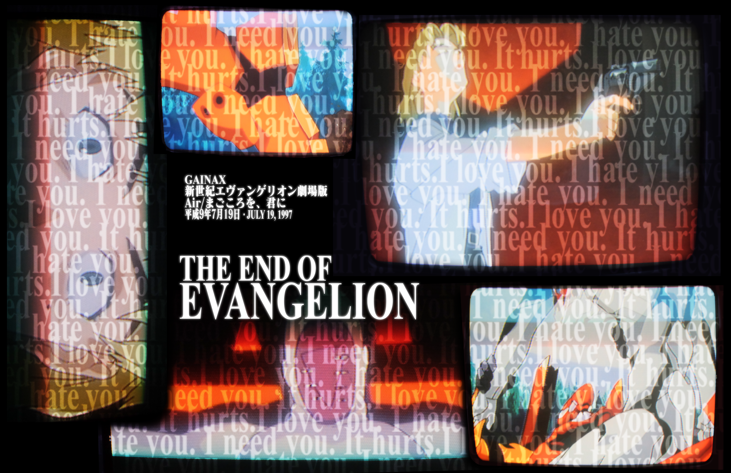 A small celebration of the 29th anniversary of the End of Evangelion theatrical release, I wanted to play with a mix of analog and digital techniques. The stills from the film in this and the following poster are all photos taken of a CRT television,
