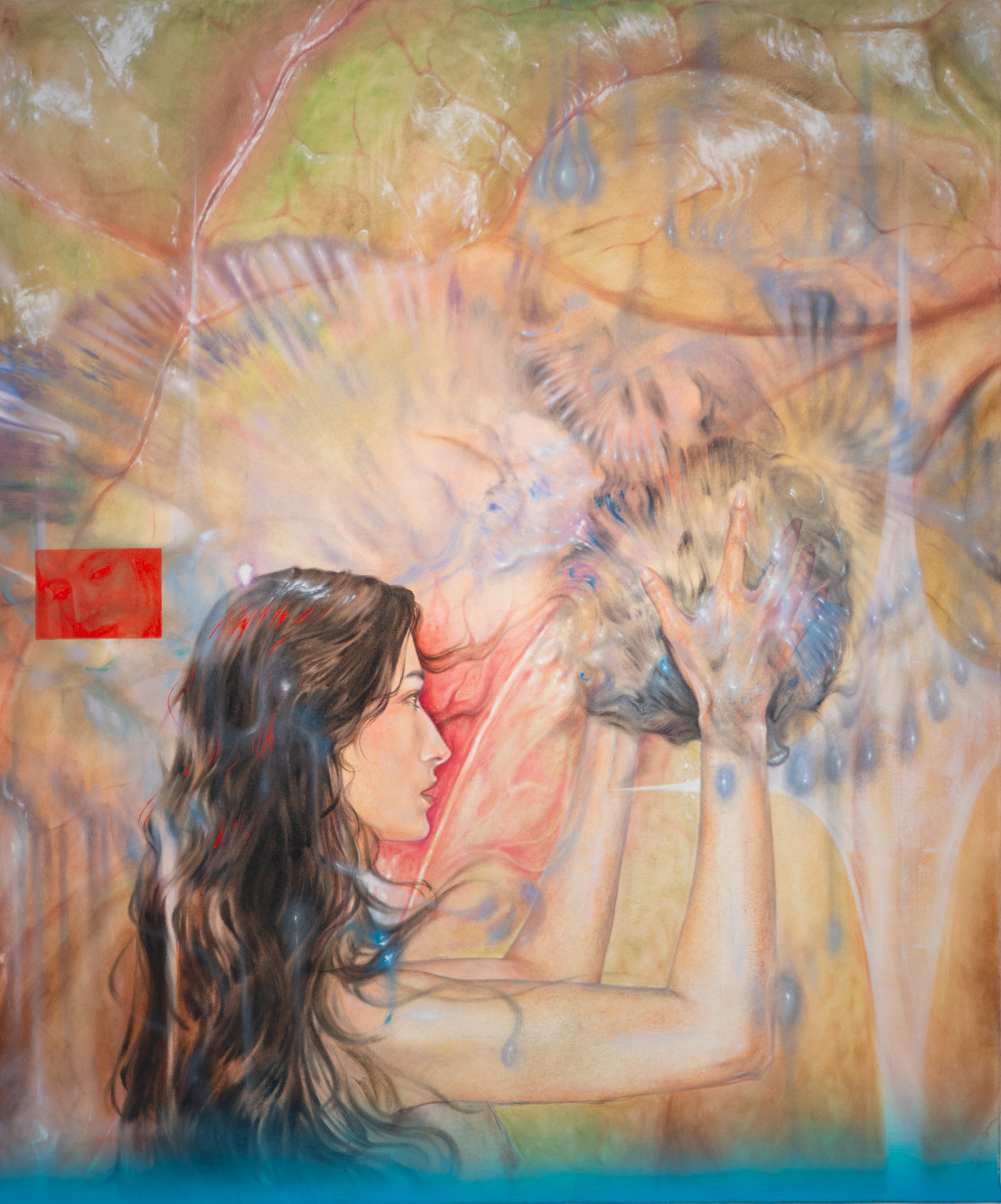 "Watching, Seeing", Oil on canvas, 48x57.5", 2025