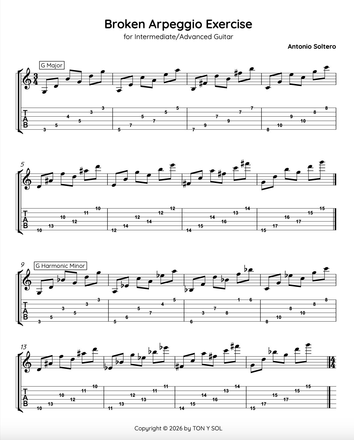 Broken Diatonic Arpeggios Exercise