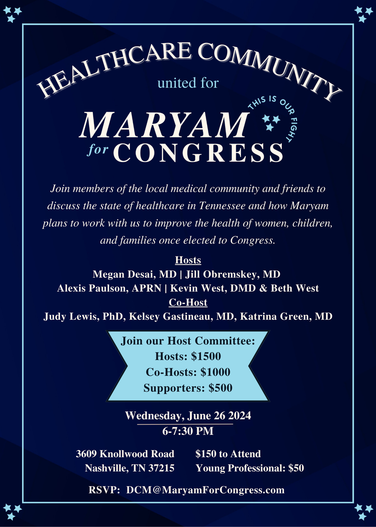 Healthcare Community Supports Maryam for Congress