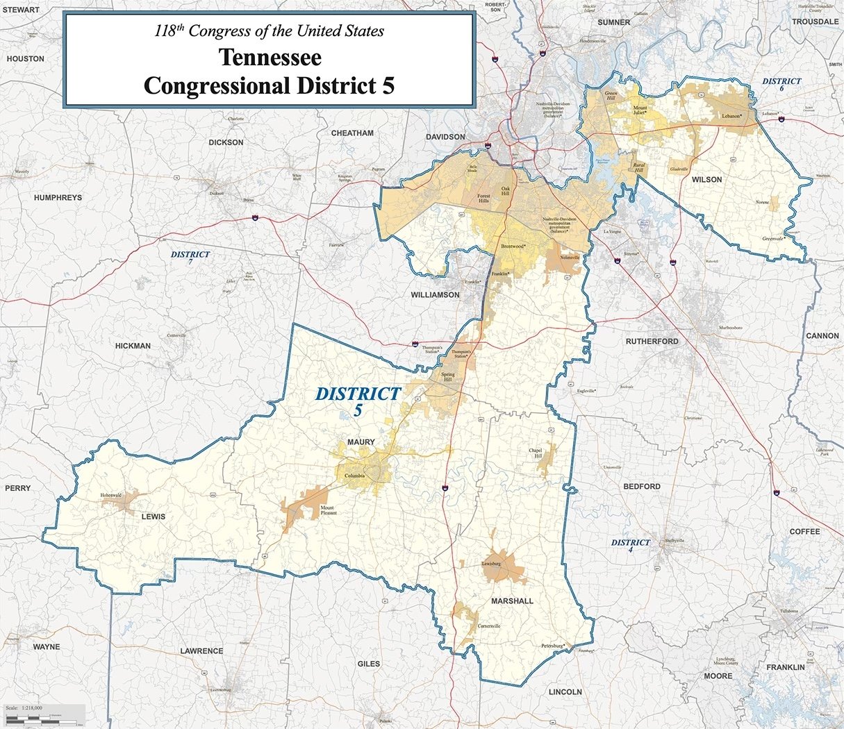 Tennessee House District 5 Map