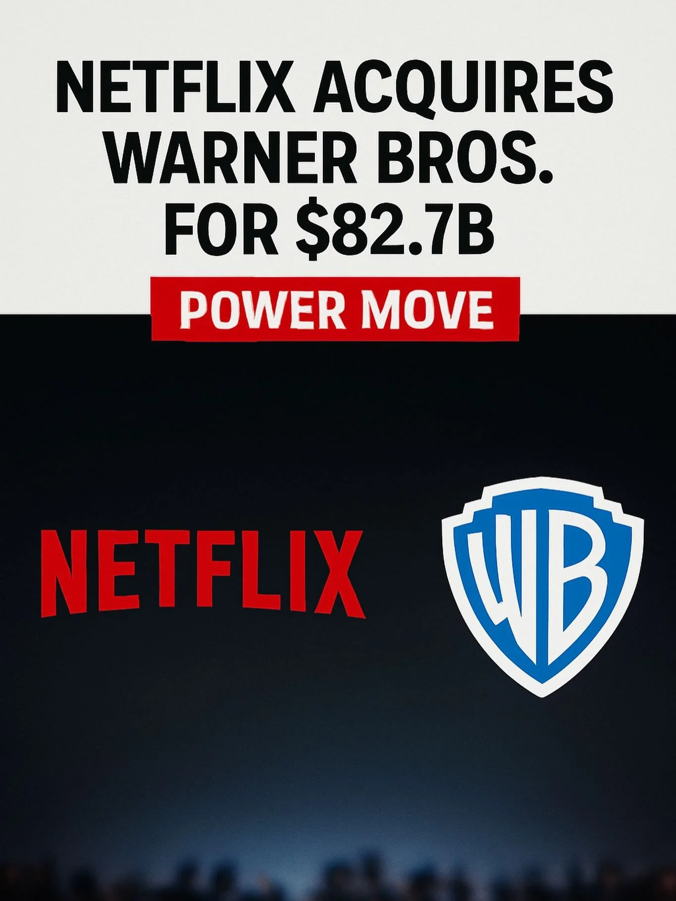 After a bidding war, Netflix secured Warner Bros. and HBO, combining major streaming platforms with one of the largest traditional studios in the industry. #netflix #warnerbros #hbo