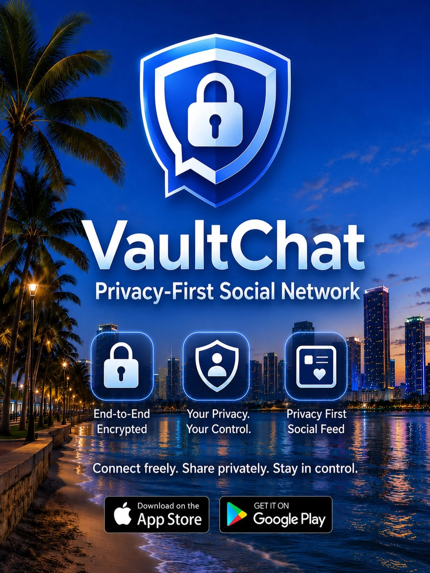 🚀 VaultChat is officially available on iOS &amp; Android.

Private messaging was only the beginning.

VaultChat brings secure communication and social connection together in one Privacy-First Social Network &mdash; built for people who want to conne