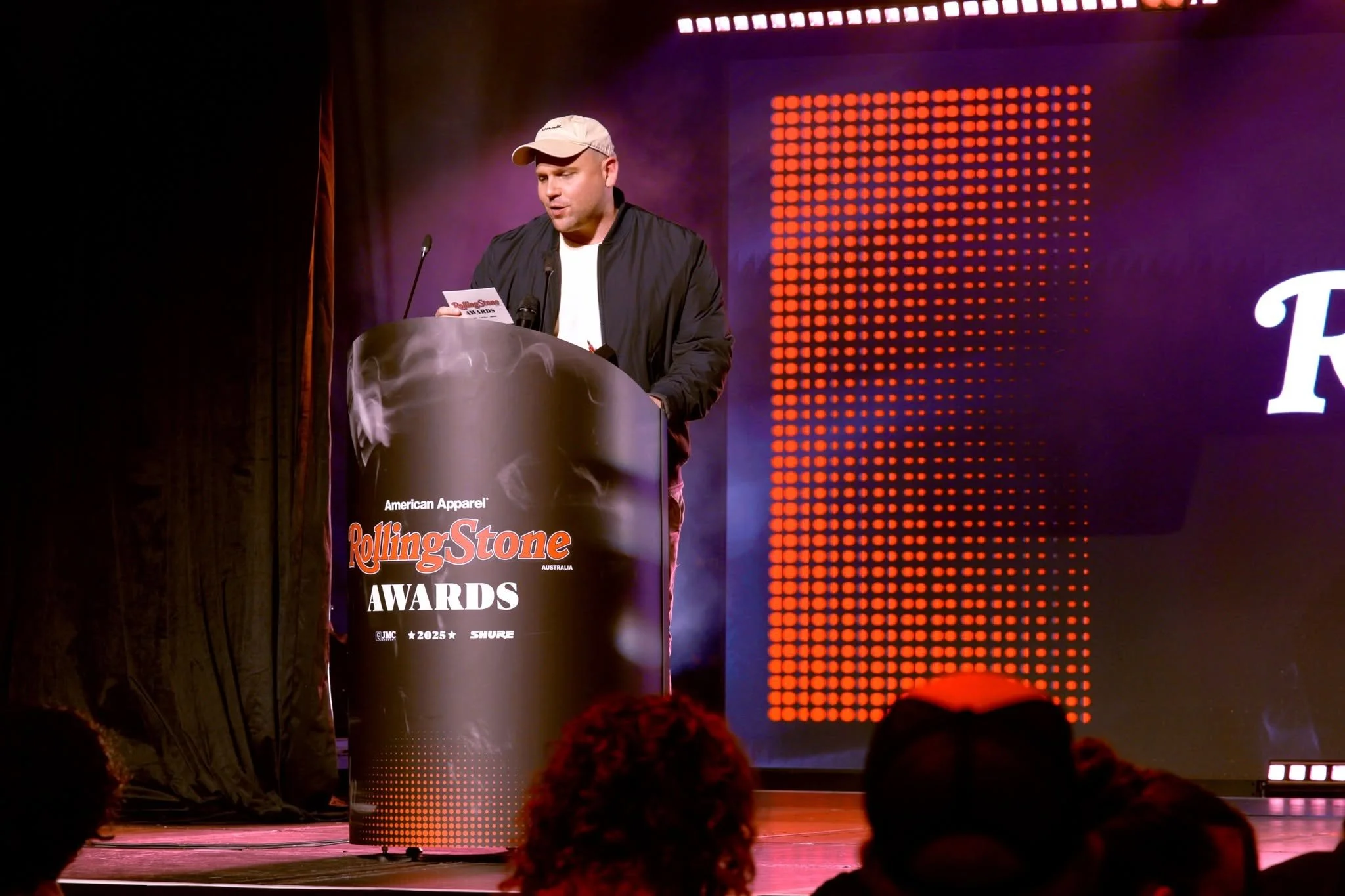 Speaking at the Rolling Stone Australia Awards, 2025.