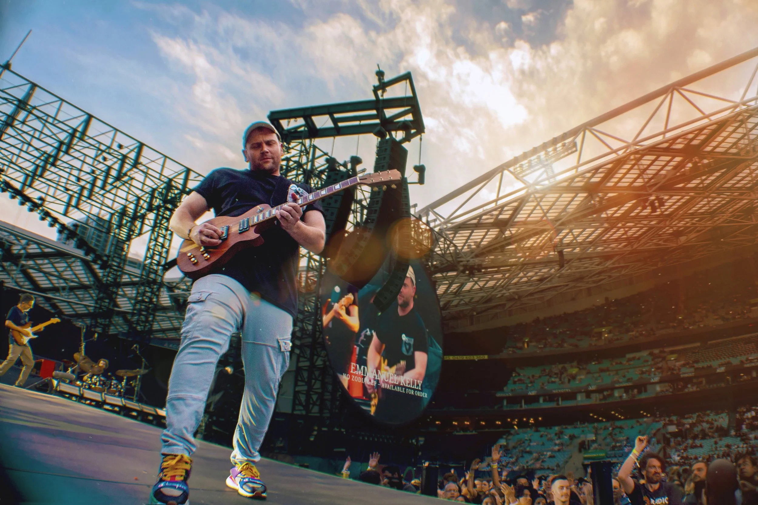 Supporting Coldplay with Emmanuel Kelly for the Music of the Spheres World Tour, 2024.