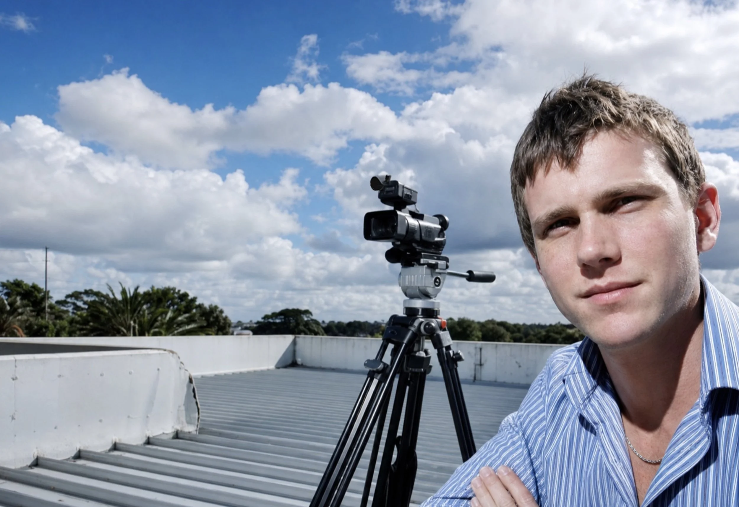 Behind the camera on the set of The Vapour Boys, 2008.