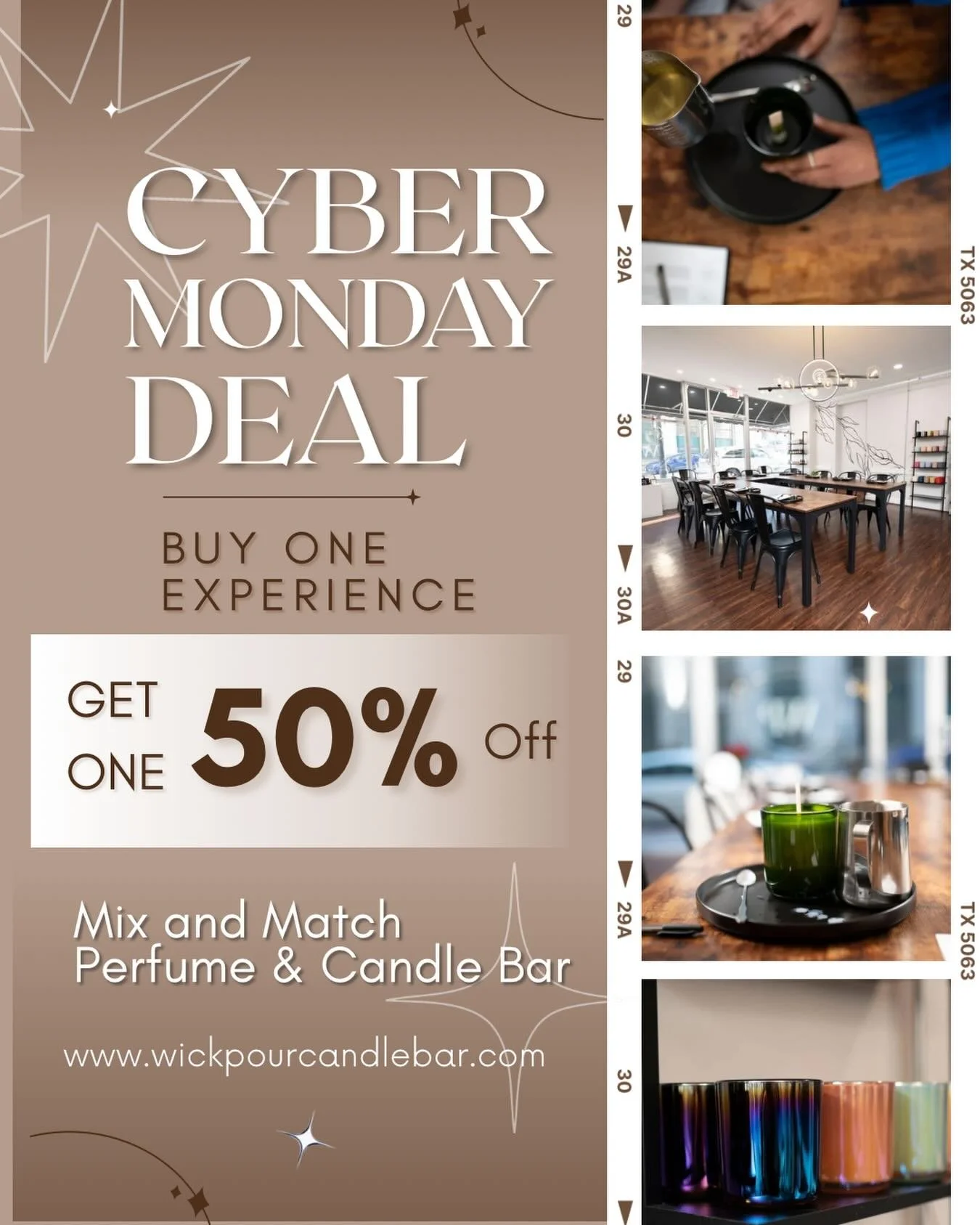A little late to post, but the savings are right on time. Here&rsquo;s our Cyber Monday special &mdash; available tonight through tomorrow night! 💻🕯️✨

This holiday season, give the gift of experiences&mdash;and treat yourself too!

🎁 Buy One Cand