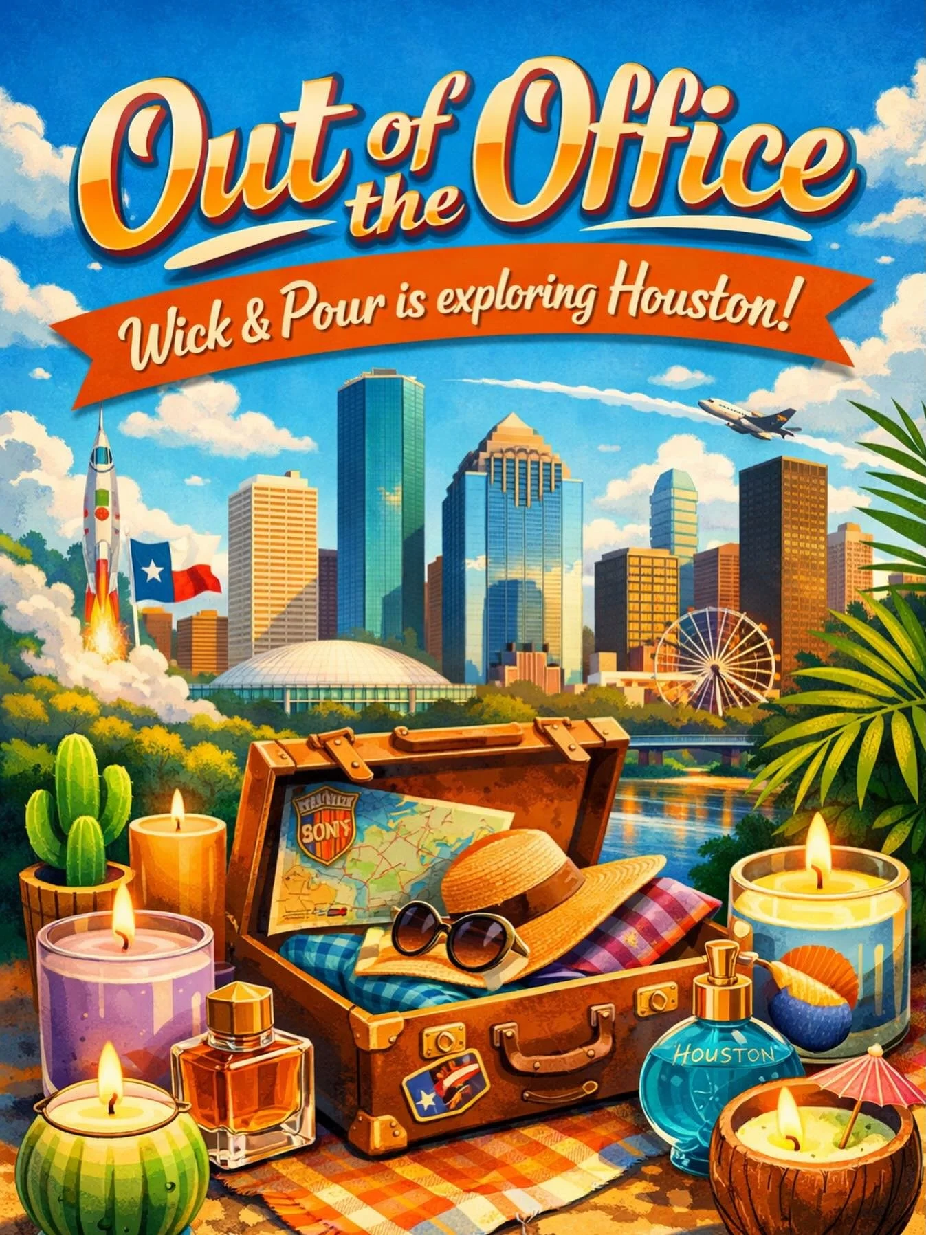 Wick &amp; Pour is closed this weekend&hellip;
because the CEO is conducting very important fragrance research in Houston. 🤭✨

Birthdays + candle bars + perfume blending = business development, obviously.

We&rsquo;ll be back soon with fresh ideas a