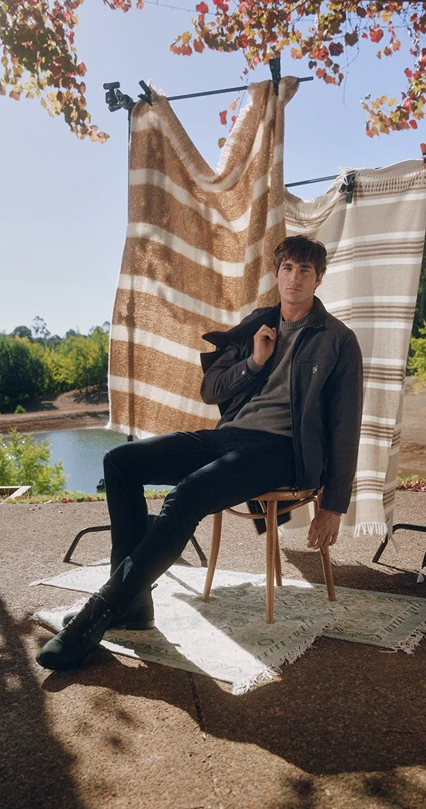 Claremont Quarter AW26 campaign assets, produced by Scotter Projects, Perth. Shot on location in Pemberton, WA.