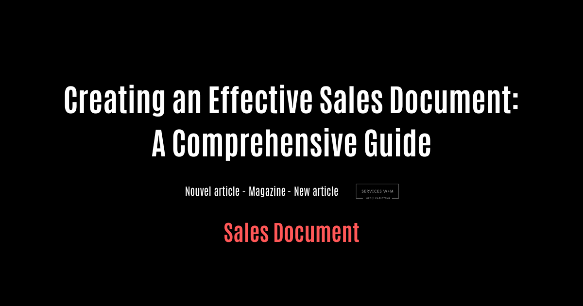 Learn why a well-structured sales document is essential and how to create your own with our practical tips and real-life examples.