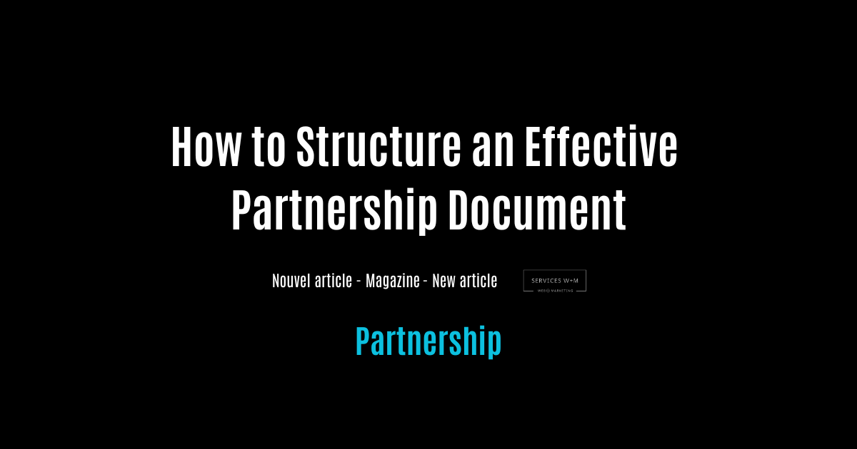 How to Structure an Effective Partnership Document?